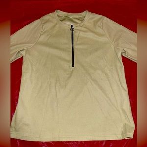 light green xl shirt with quarter zip